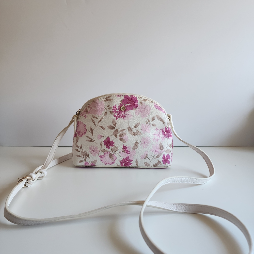 Floral Crossbody Bag - Pink and Cream - Picture 2 of 16